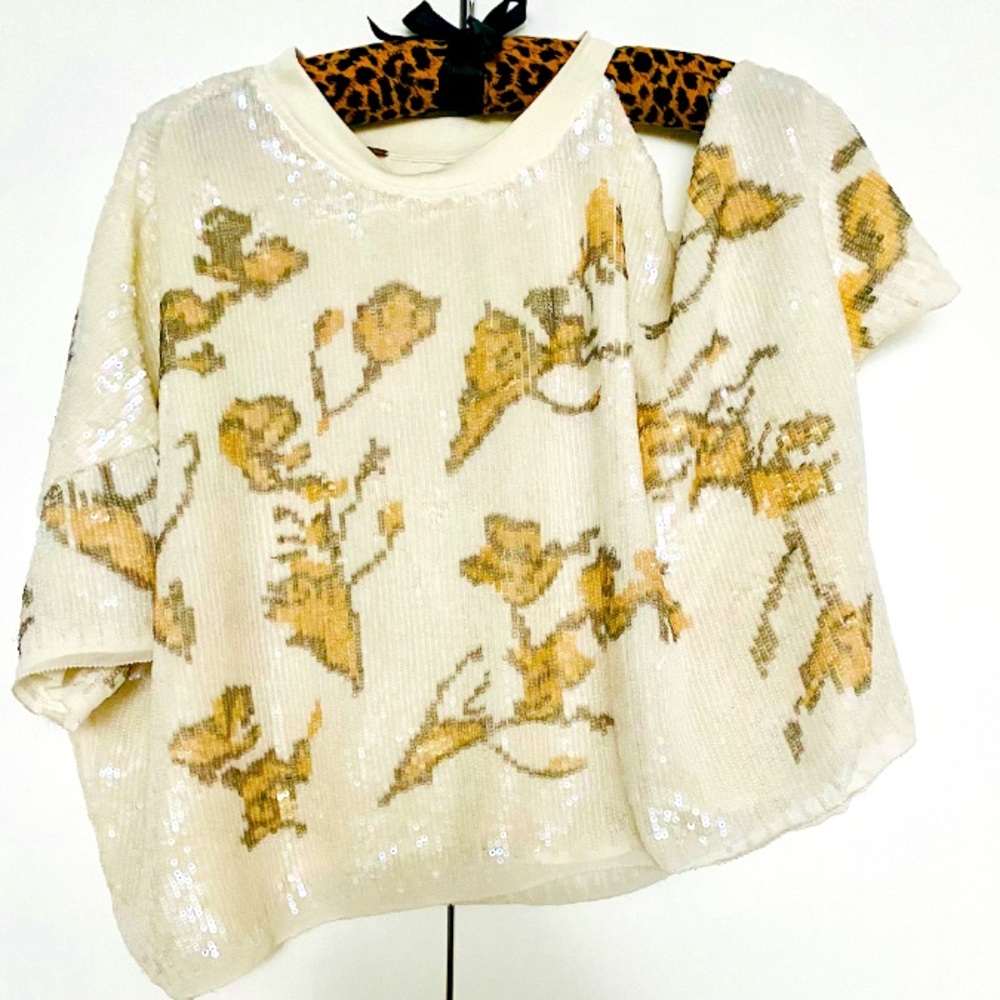 NWT Free People Sequin Crop Top